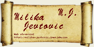 Milika Jevtović vizit kartica